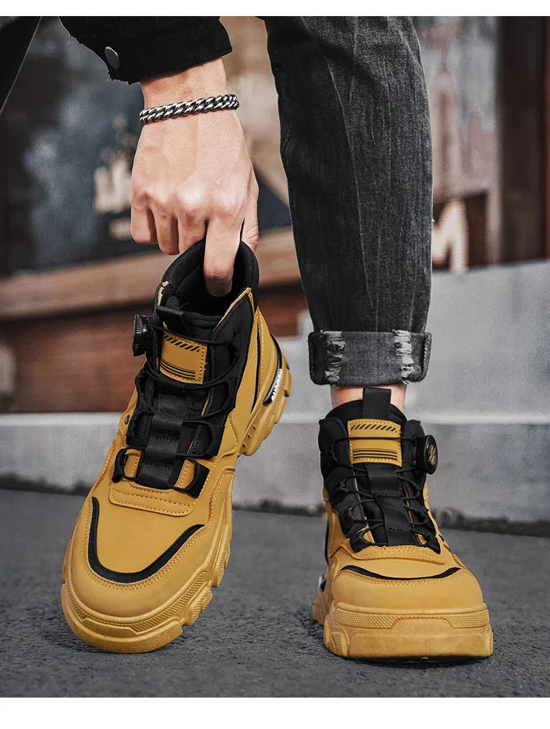 Winter Leather Boots Ankle Outdoor Work Chelsea Style