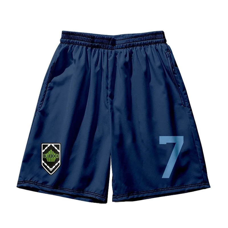 Anime Cartoon Casual Shorts Men Women Blue Lock Soccer Sports Gym Shorts Fitness 3D Printing Quick Dry Board Shorts Summer Male