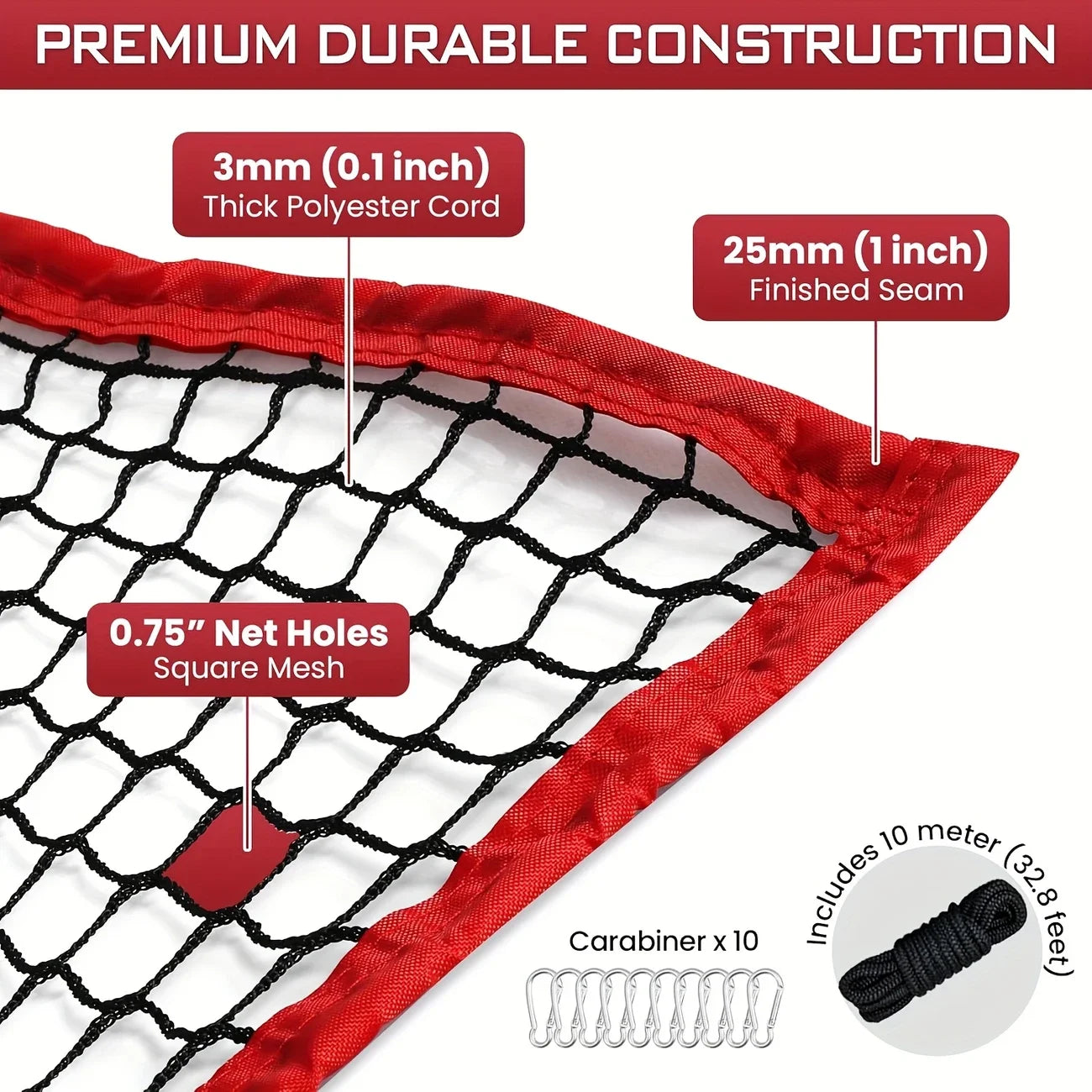 Golf Netting, 10x10 Ft Golf Practice Net and Sports Netting, High Impact Golf Hitting Barrier Net, Heavy Duty Golf Ball Netting,