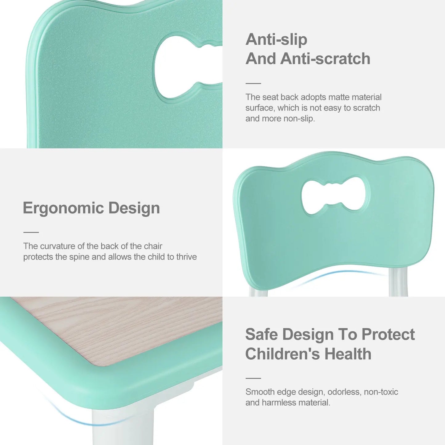 Kids Table and 4 Chairs Set, Height Adjustable Toddler Table and Chair Set, Graffiti Desktop, Non-Slip Legs, Children Multi-Acti