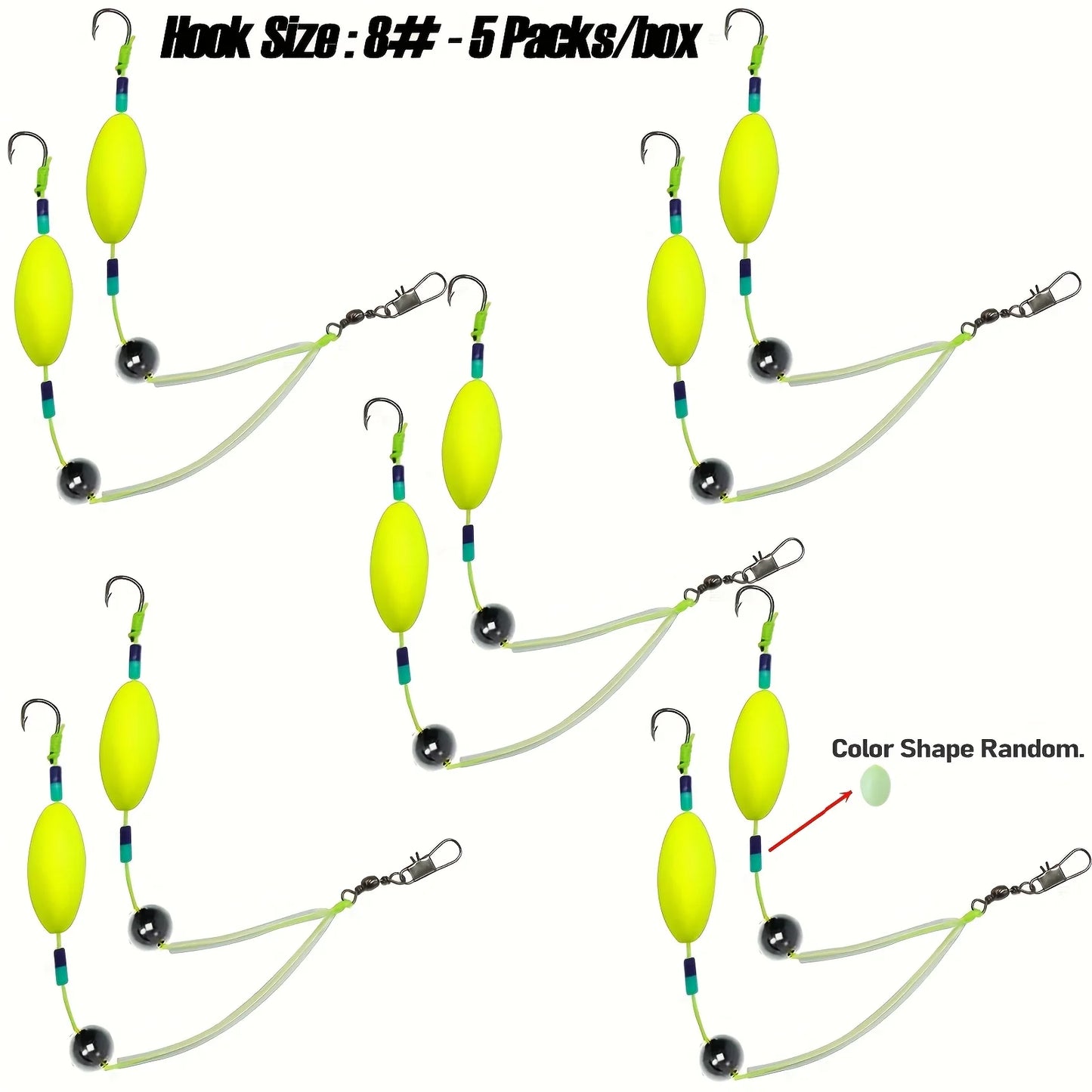 TAKBAS 5Packs Reverse Off-Bottom Double Hook Rig Set: Ideal for European Carp Fishing, Bypass Weeds, Stones & Silt
