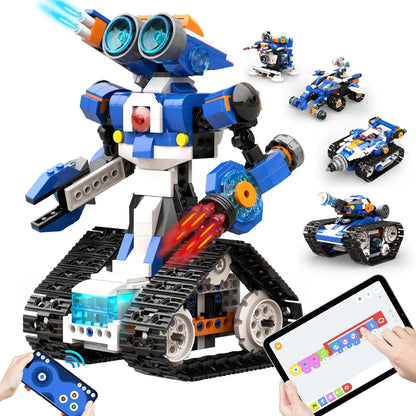 6-In-1 Steam Robot Building Kit With Remote Control For Kids