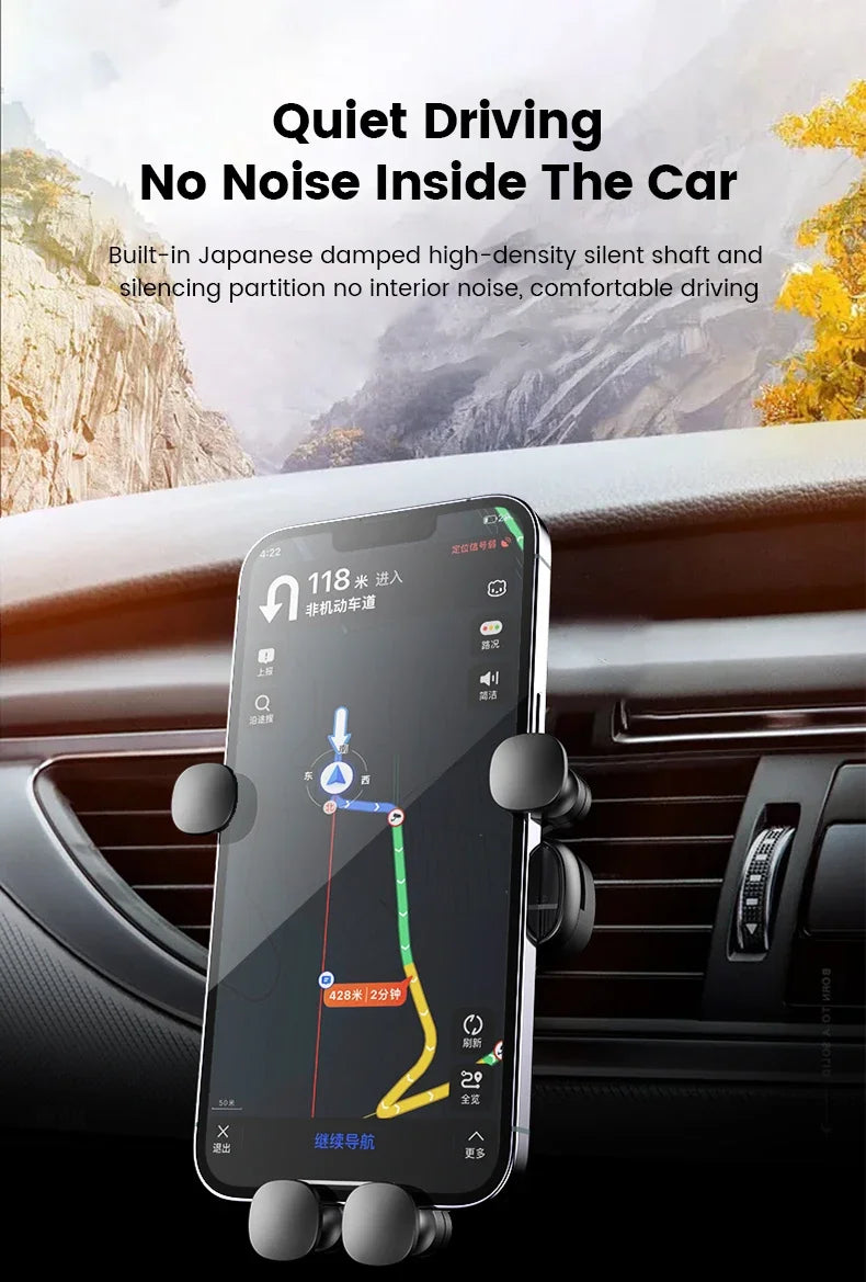 Universal Gravity Car Phone Holder Air Vent Mount Mobile Support for iPhone 13/12 Xiaomi - Automotive GPS Stand