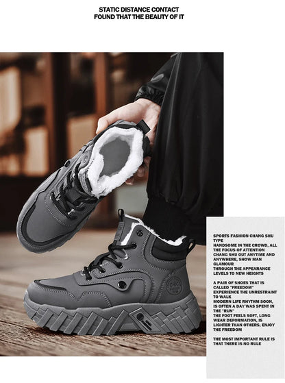 Leather High-Top Outdoor Boots For Men Ankle Hiking