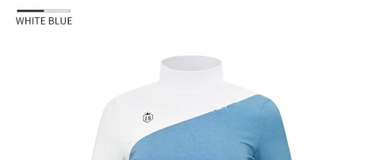PGM Golf Clothing Ladies Long Sleeve Bottoming Shirts for Women Warm Slim Fit Golf Shirts Female Patchwork Stretch Sports Tops