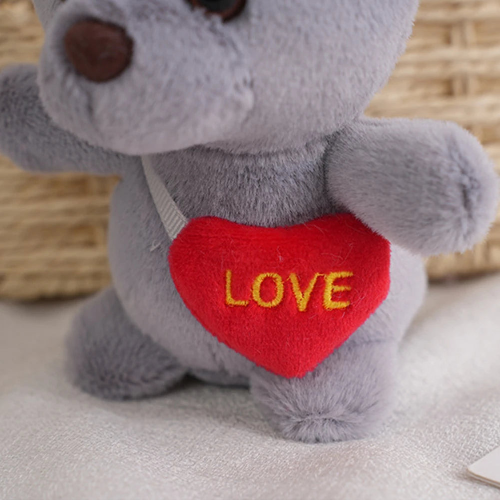 1pc Cute Bear Toys Key Chain Pendant Heart Bear Plush Toy Valentine's Day Gifts Children Kids Toy Wedding Gifts Stuffed Toy