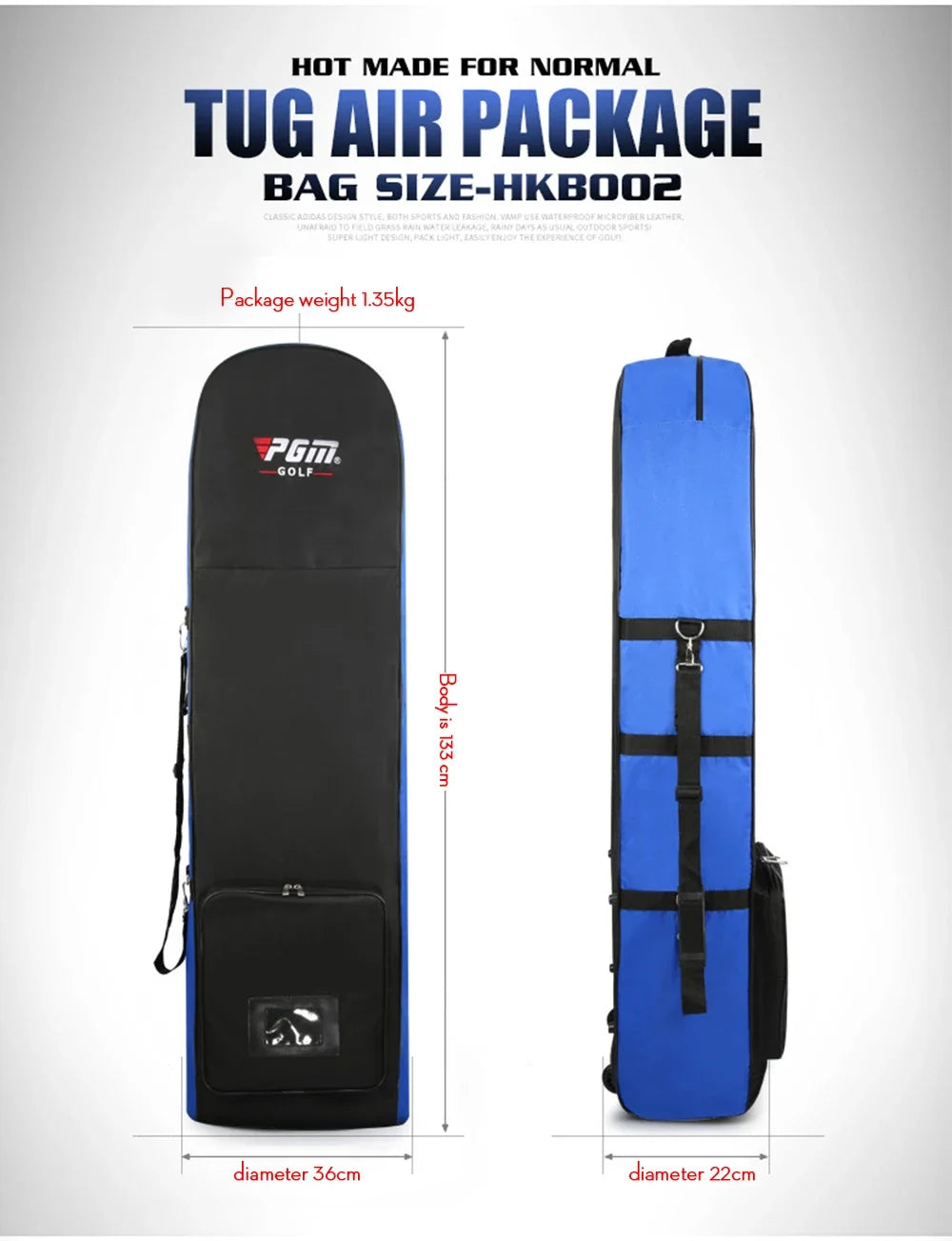 PGM Golf Aviation Bag Golf Bag with Silent Wheels HKB002 Large Capacity Storage Foldable Airplane Travelling Golf Bag