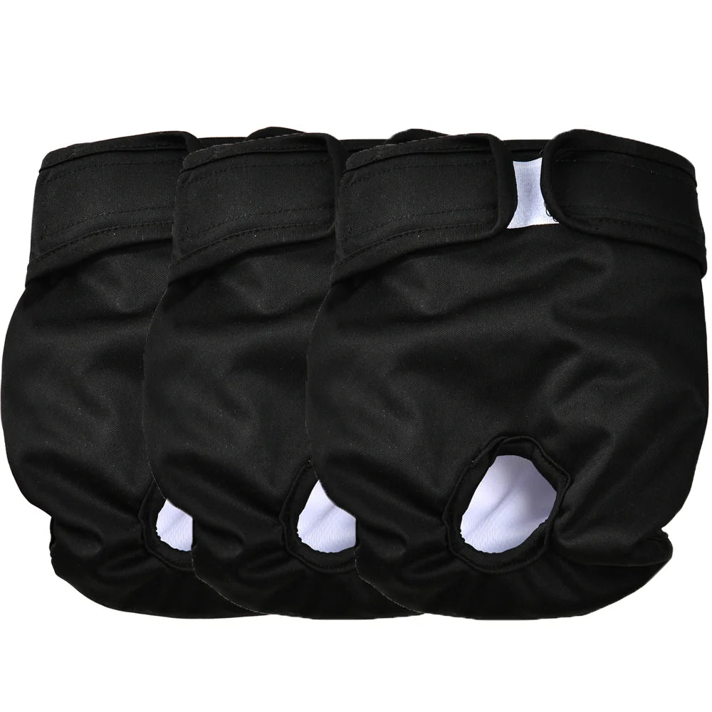 3Pcs Washable Female Dog Diapers Elastic Breathable Pet Nappies Reusable Pets Menstrual Period Panties For Small Medium Dogs Pug