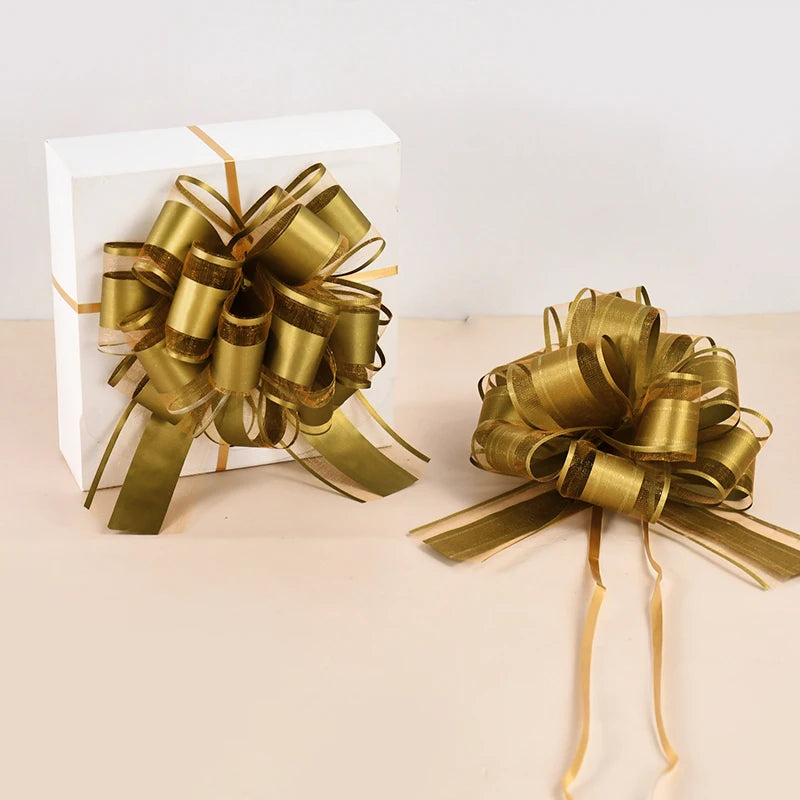 2/4/10Pcs Wedding Car Bow Ribbons Christmas Gift Wrap Packaging Decoration DIY Craft Flowers Birthday Party Supplies Valentines