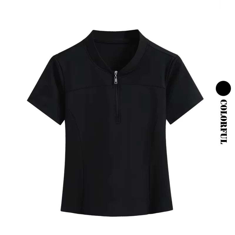 DRUR Women Tennis Skirt Set Summer Slim Fit Lightweight Gym Outfit 2 Piece Sport Top Skort Suit 2pcs Tracksuit Ladies Golf Wear