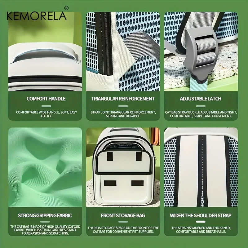 KEMORELA Pet Backpack for Cats And Dogs Large Outdoor Transparent Capsule Breathable Carrying Bag Pet Supplies