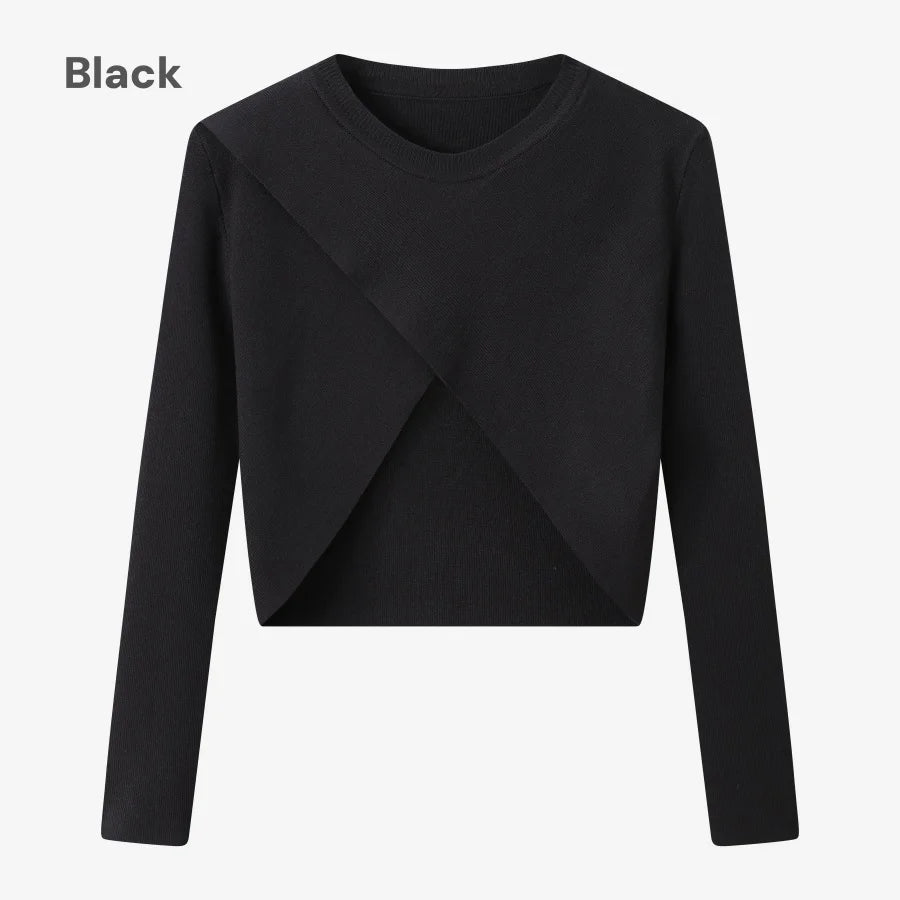 AS AW25 elegance slip satin dress + knitting cross top +mockneck woman clothing set adjustable maxi floor length