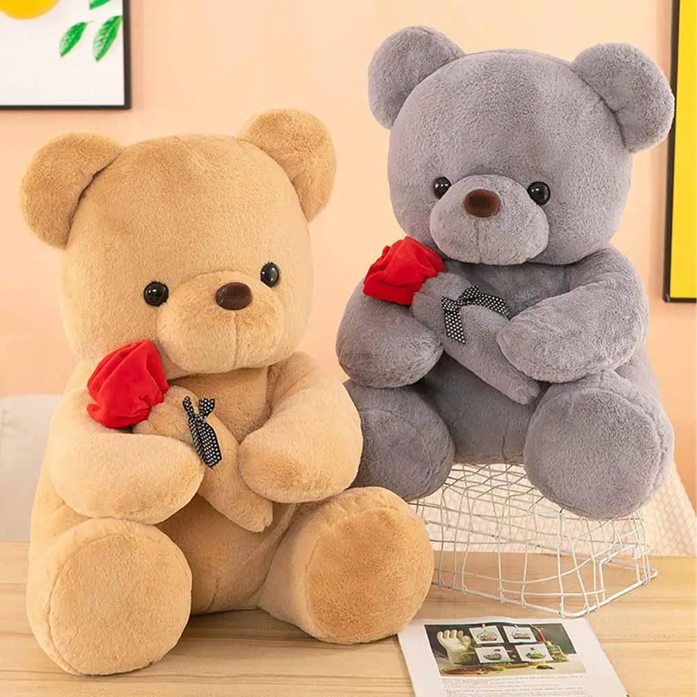 25cm Kawaii for Valentines Day Gift Teddy Bears Stuffed Animal Rose Bear Doll Valentine's Day Gift for Girlfriend