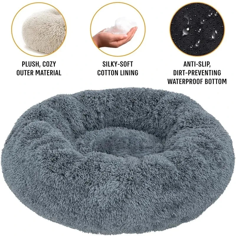 Round Soft Pet Bed – Indoor Sofa for Cats and Dogs
