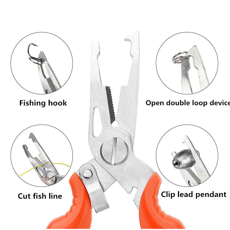 Fishing Pliers Fish Line Cutter Scissors Mini Fish Hook Remover Multifunction Tools New Black Beak Jaw Outdoor fish lead