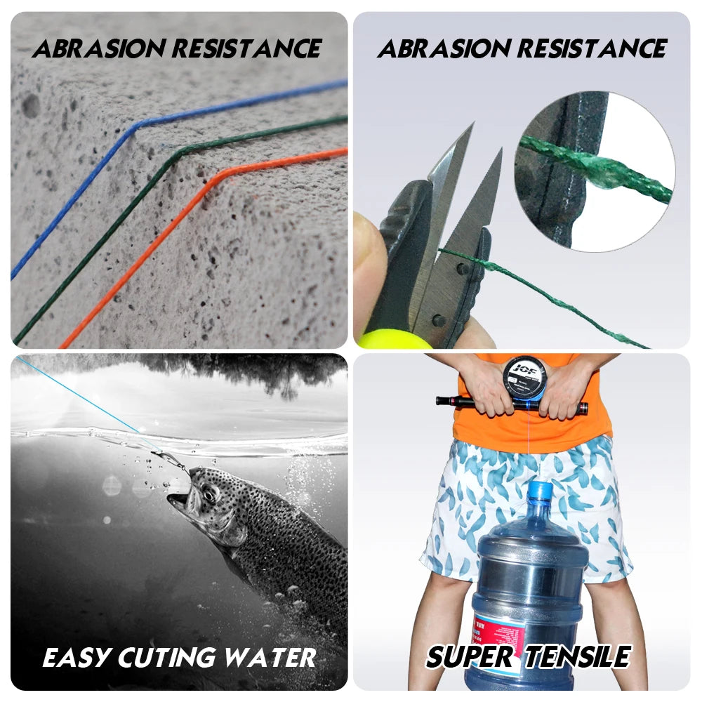 JOF 300M 500M 1000M 8 Strands 4 Strands 18-88LB PE Braided Fishing Wire Multifilament Super Strong Fishing Line Japan Multicolor