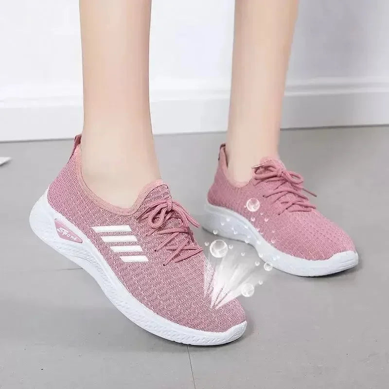 New 2025 Trendy Women's Mesh Low-Top Running Sneakers with Air Mesh for Spring and Summer Women Flat Shoes