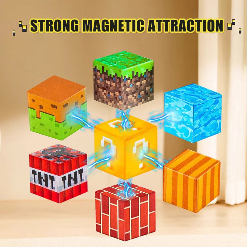 Random Magnetic Building Blocks Mine World Building Toys Boy Girl DIY STEM Montessori Sensory Cubes Toddlers Education Gift