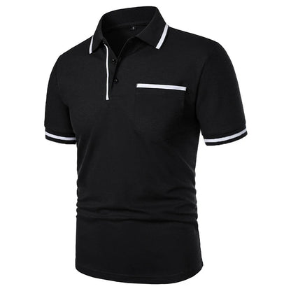 Men's Short Sleeve Polo Shirt Solid Polyester Breathable Casual