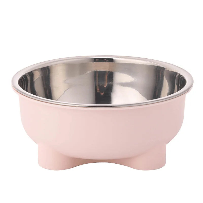 1PC Four-Legged Solid Color Stainless Steel Pet Dog Bowl And Cat Bowl For Indoor And Outdoor Use