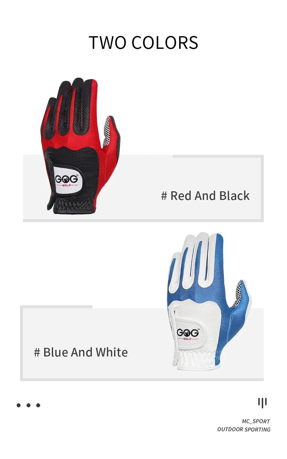 1pc Golf Gloves PU Leather Superelasticity Magic gloves 2 colour Blue Red For Men Schoolboy Gentleman For Game Ball new