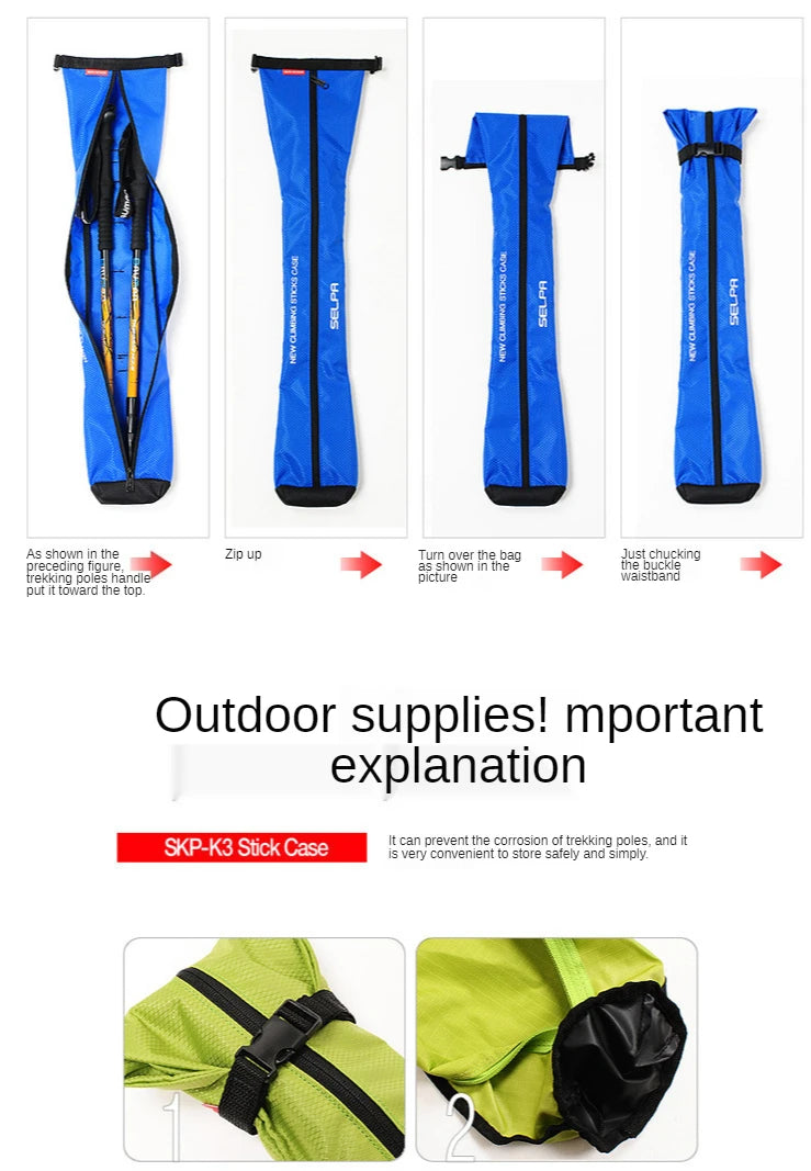 Outdoor Walking Stick Carry Bag Waterproof Crutch Storage Case Trekking Pole Bag Backpacking Carrying Bag (without Stick)