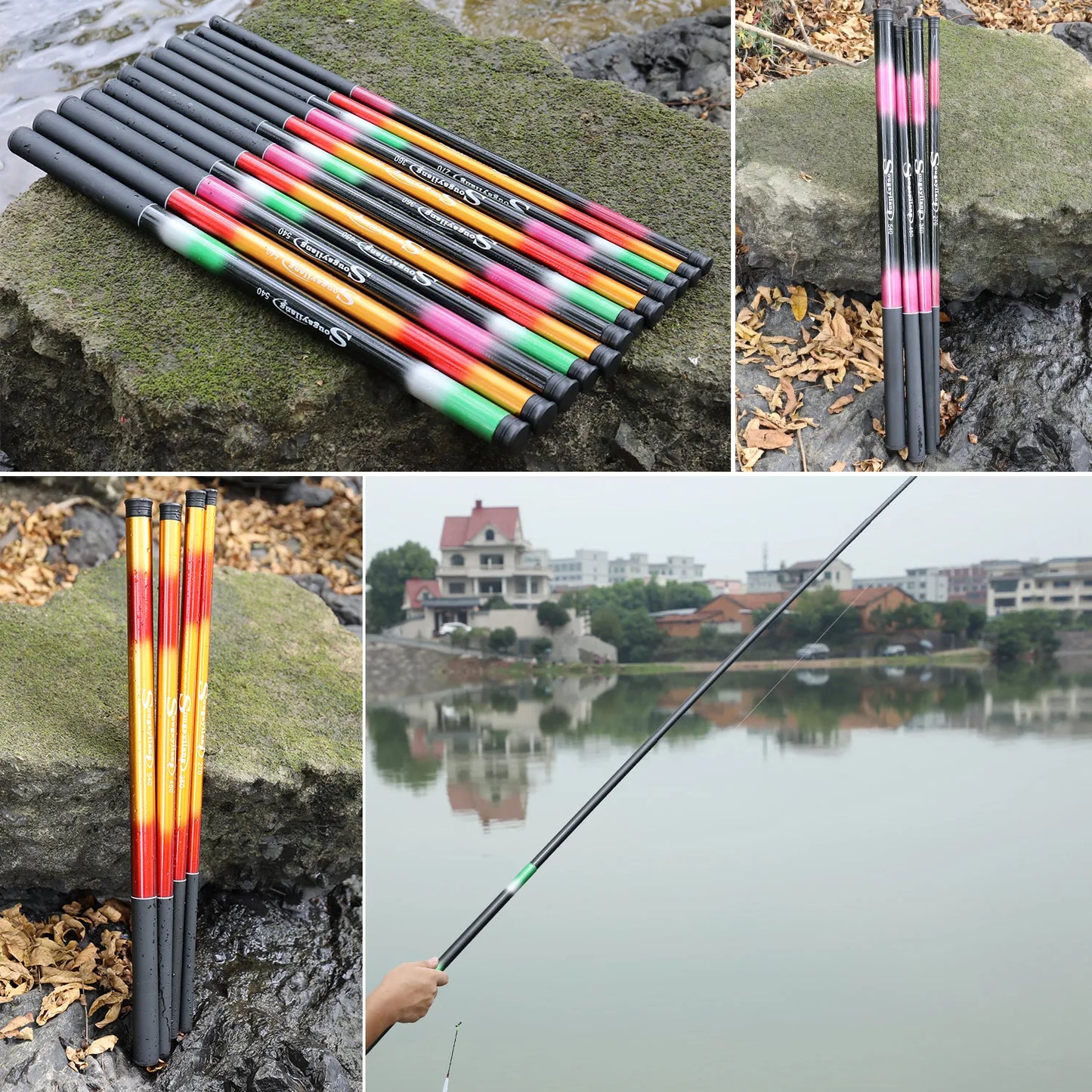 Sougayilang Carp Fishing Rod 2.7/3.6/4.5/5.4M Portable Ultra Light Telescopic Fishing Pole Max Drag 5Kg Fishing Tools