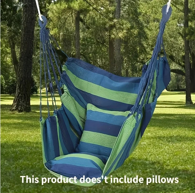 Portable Outdoor Camping Hammock Chair , Sturdy Cotton Fabric Swing Chair for Home, Bedroom,Durable Hanging Swing Seat