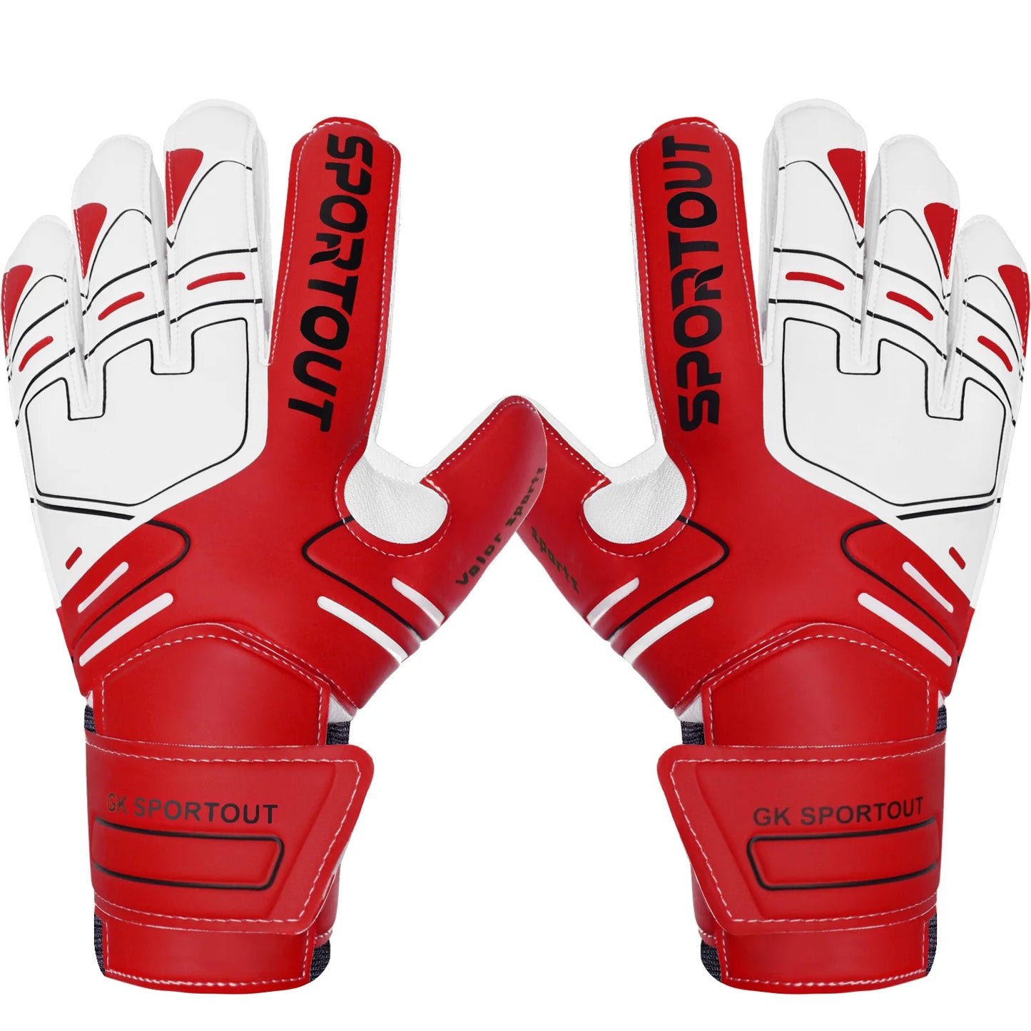 Sportout Youth&Adult Goalie Goalkeeper Gloves,Strong Grip for The Toughest Saves, with Fingerave& 4+3MM Latex