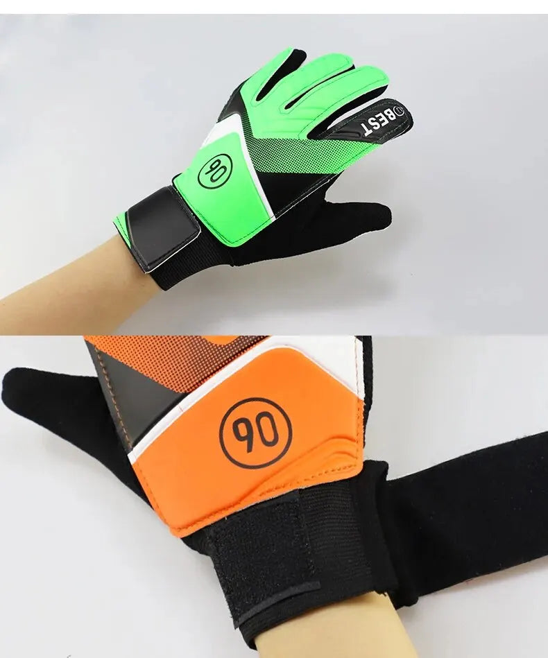 1 Pair Children Anti-Slip Glove Goalkeeper Gloves Finger Protection Goal Thickened Latex Football Gloves