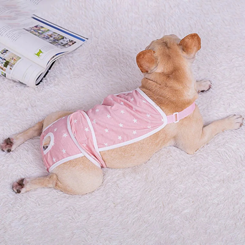 Dog Sanitary Pantie With Adjustable Strap Cotton Suspender Physiological Pants Pet Underwear Diaper Jumpsuit Shorts