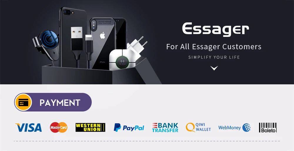 Essager 100W USB Type C Charger 65W PD Quick Charge4.0 3.0 Type-C Fast Charging For iPhone 16 15 14 13 Pro Xiaomi Macbook Laptop