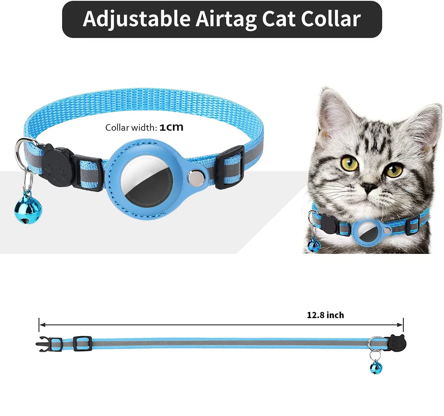 Cat GPS Tracker Collar Waterproof Anti-Lost Pet Tracker Bluetooth Locator for Pet Lightweight Smart Collar for Safe Pet Tracking