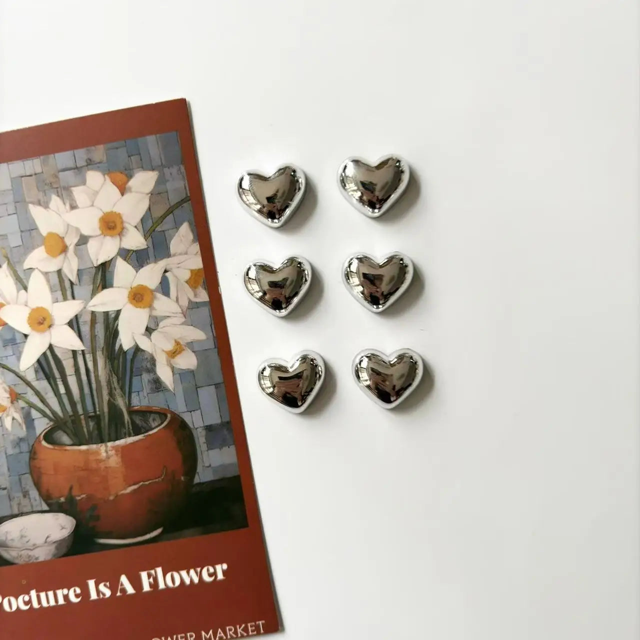 6 /12Pcs Heart-shaped Fridge Magnets, Cute Little Hearts, Decorative Stickers, Home Kitchen, Office Whiteboard Decorative Gifts