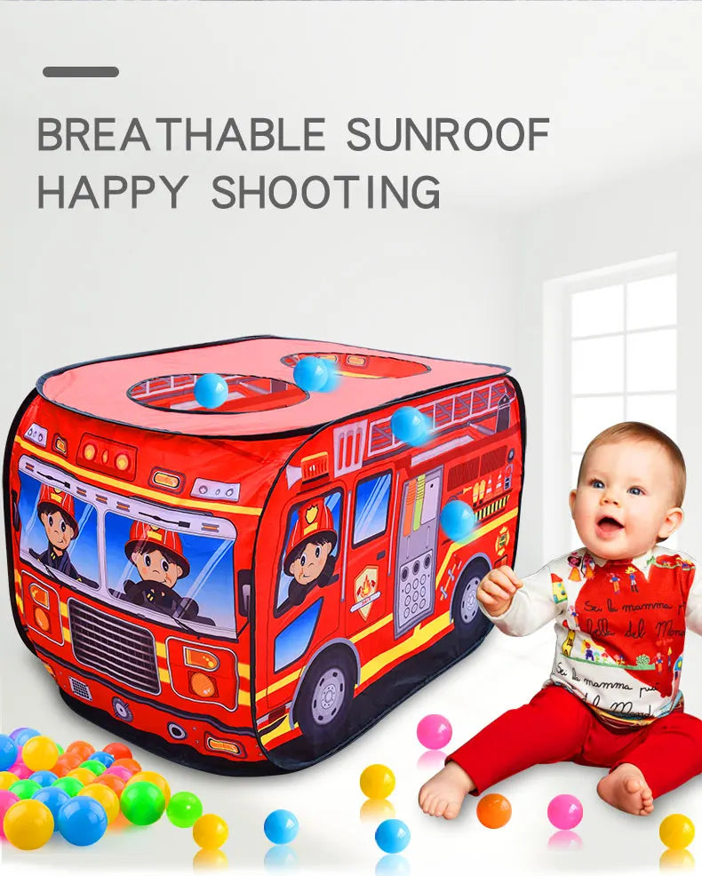 Children's Car  Tent House Fire Truck  Indoor And Outdoor Game House With Sunroof  Toys