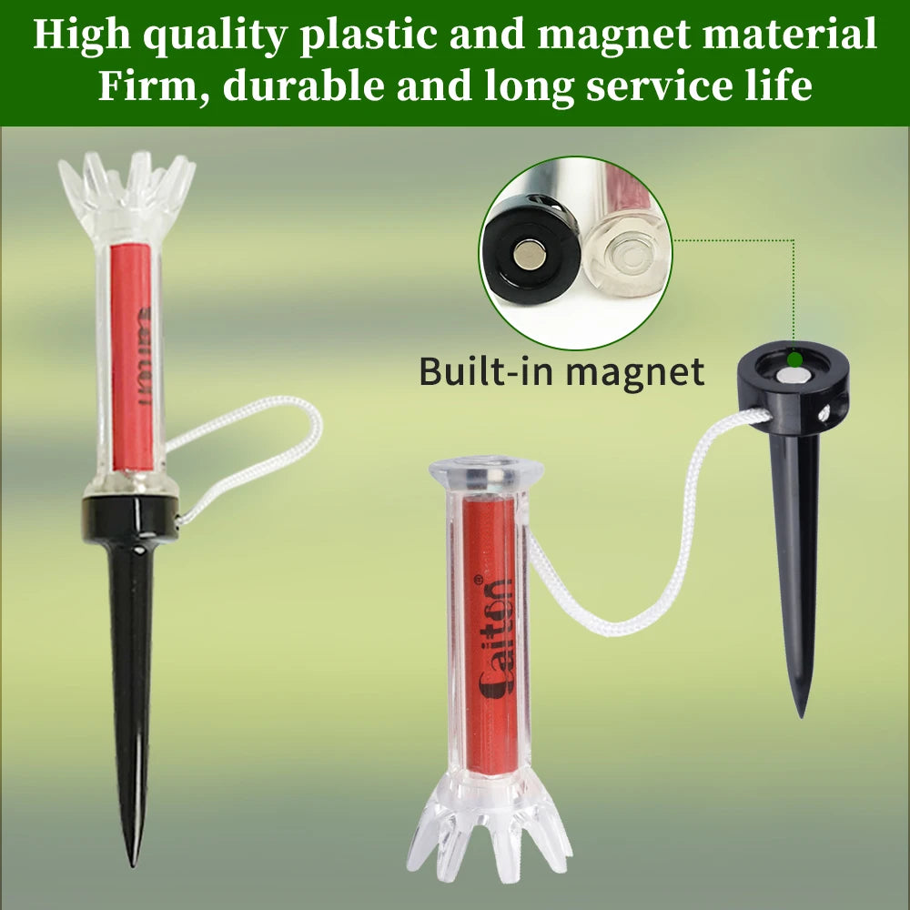 Caiton 5pcs Golf Tee,With Magnetic Plastic Golf Tee, 3 Sizes (79mm/85mm/90mm), 360degree Bounce New Gift,Golf Training Practice