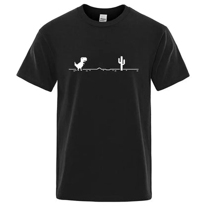 Men's Printed Dinosaur Cactus T-Shirt Cotton Polyester O-Neck