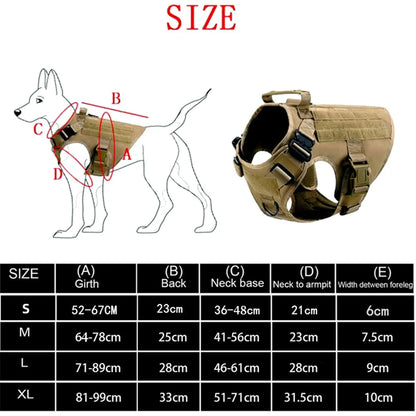 Tactical Military Nylon Dog Harness And Leash Set For All Breeds