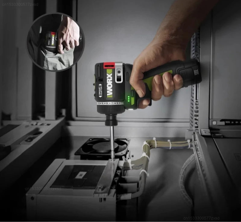 2025 Worx WU139 Cordless Driver Drill Brushless Electric Impact Screwdriver Rechargeable Metal Chuck High Torque DIY Power Tool