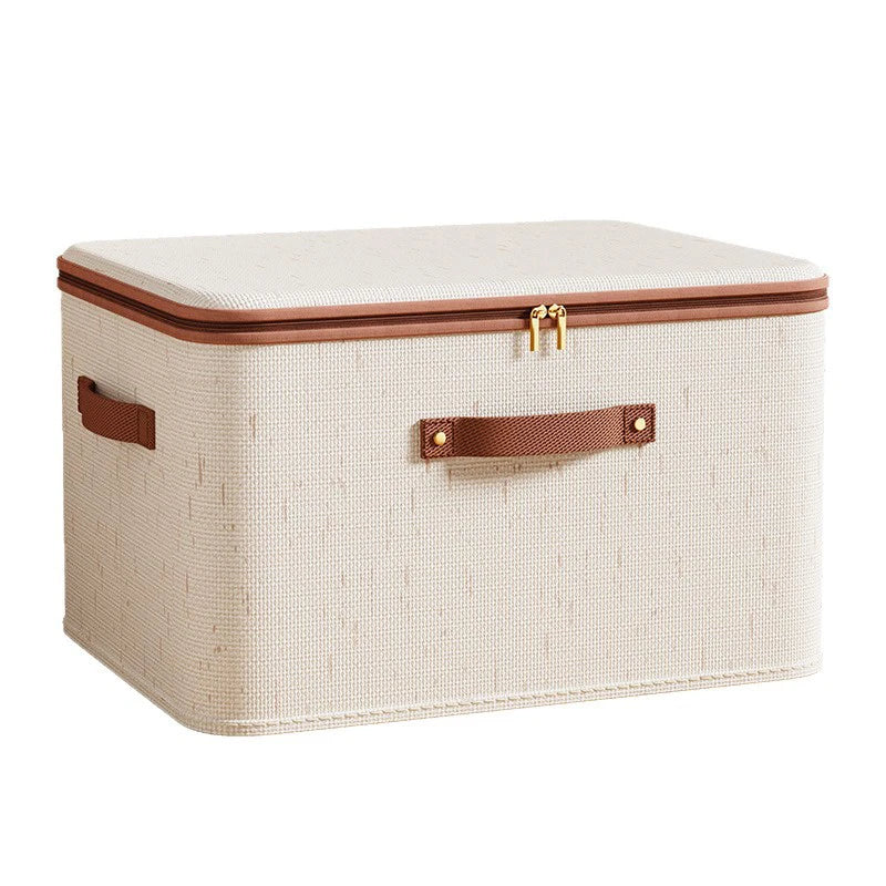 Foldable Clothes Storage Box, Closet Organizer Container with Handle and Zipper,Suitable for Wardrobe, Closet,Blanket (Washable)