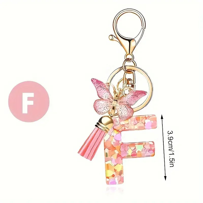 Trendy A-Z Letter Keychain – Car Key Ring & Party Gift Jewelry for Women