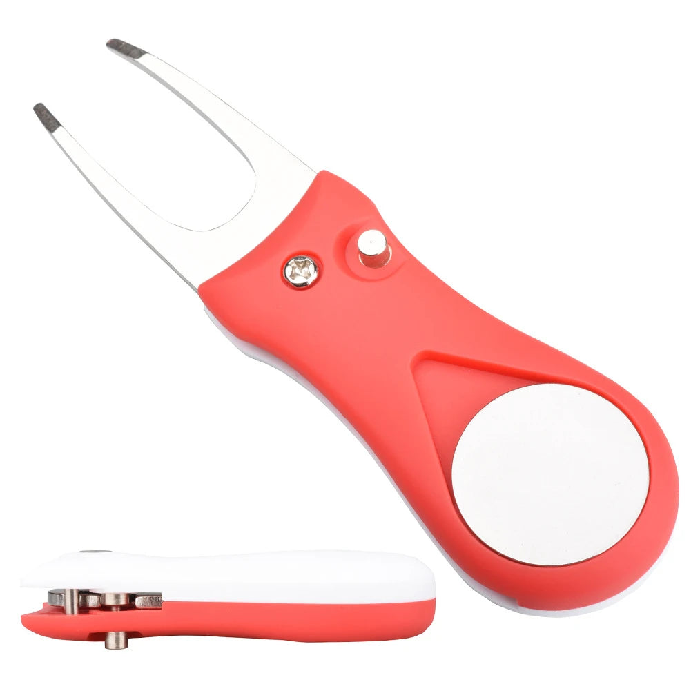 1pc Golf Divot Repair Tool With Ball Marker Pitch Mark Fork Golf Pitchfork Hot Sale Golf Accessories Putting Fork Golf Training