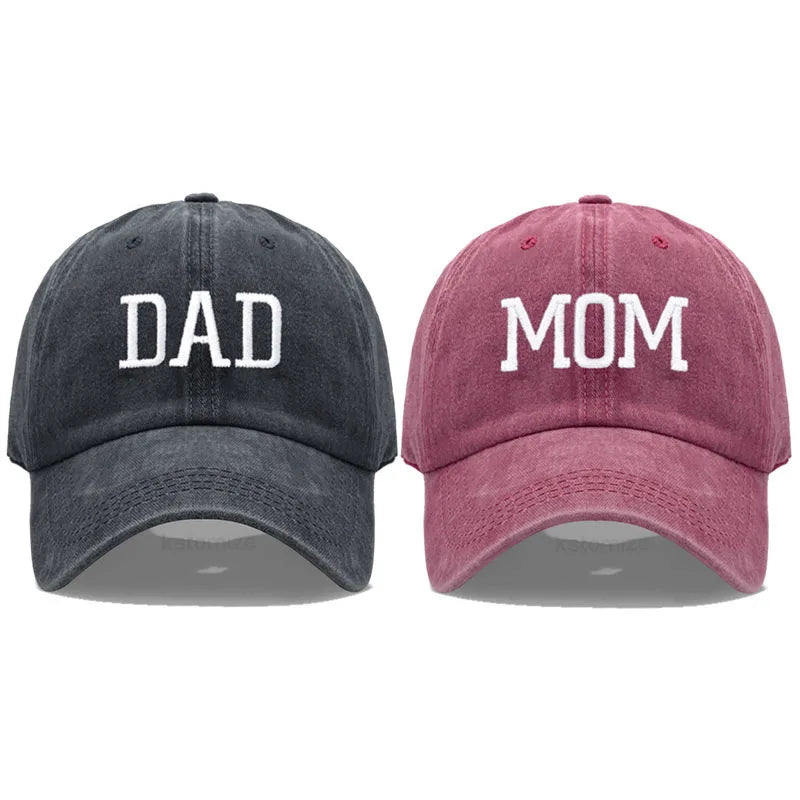 DAD MOM Embroidery Pure Cotton Men's Baseball Cap For Man  Womne's Fashion Sport Golf Caps Sun Hat Dropshipping
