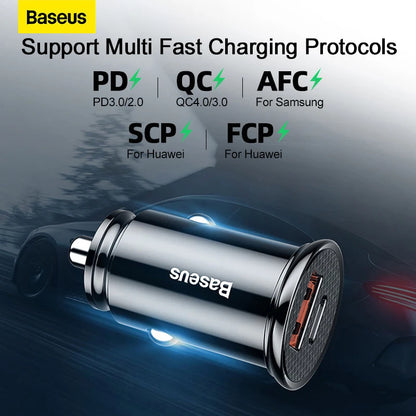USB Car Charger 30W Type C PD QC 4.0 3.0 PPS SCP FCP