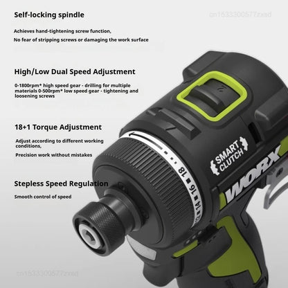 Cordless Driver Drill Brushless Rechargeable Screwdriver With Metal Chuck