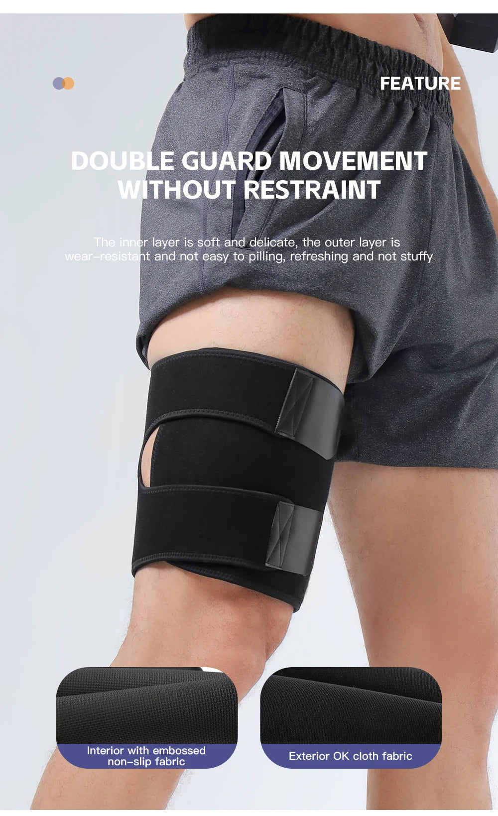 1Pc Large Thigh Support Bracket,Adjustable With Thigh Cover,Used For Groin And Limb Support,Fitness Leg Cover,Leg Protection