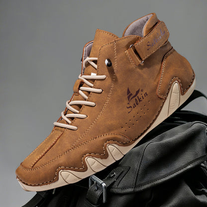 Men Ankle Boots Lace Up Leather Outdoor Casual Footwear