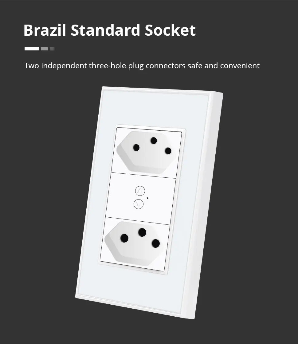 Zemismart Zigbee Smart Brazil Socket 10A 20A Outlets Work with Tuya Smart Life App Alexa Google Home Control