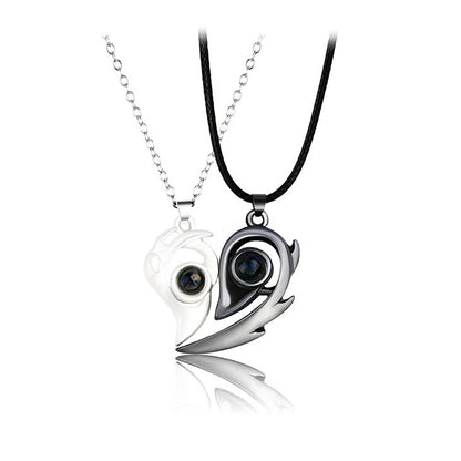 Heart ECG Pendant Necklace Stainless Steel And Zinc Alloy