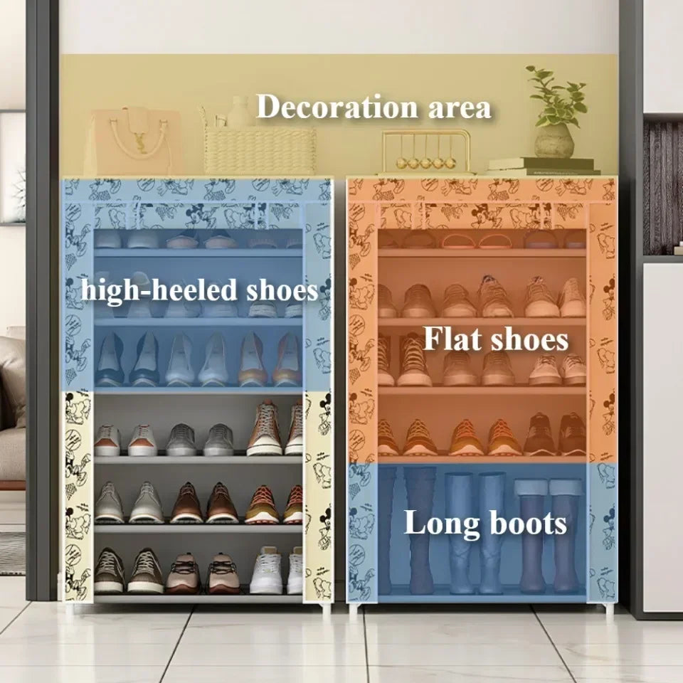 Dustproof Shoe Cabinet Economical Shoe Cabinet/simple Shoe Cabinet Entrance/space Saving Shoe Rack/storage Rack with Curtains